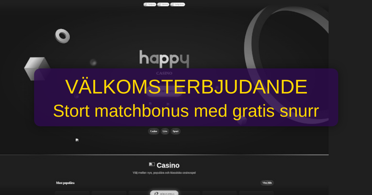 Happy Casino Sverige - Licensierat casino med BankID